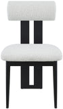 Dario Dining Chairs - Set of 2 Contemporary Boucle Upholstered Chairs with Stylish Black Frames