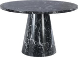 Omni Contemporary 48-Inch Round Dining Table with Realistic Faux Marble Finish for Modern Homes