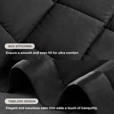 Lightweight Down Alternative Blanket with Satin Trim, Black