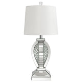 Klein 31-inch Empire Mirrored Acrylic Table Lamp Silver