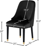Omni Contemporary Dining Chair Set - Elegant Velvet Upholstery with Gold-Tipped Legs for Comfort