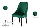 Omni Contemporary Dining Chair Set - Elegant Velvet Upholstery with Gold-Tipped Legs for Comfort