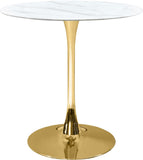 Tulip Contemporary Counter Height Table with Elegant Faux Marble Top for Stylish Small Spaces