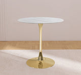 Tulip Contemporary Counter Height Table with Elegant Faux Marble Top for Stylish Small Spaces