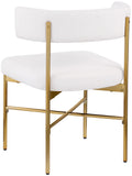 Rivage Dining Chair Set of 2 - Elegant Linen Upholstery with Brushed Gold Frame for Stylish Dining