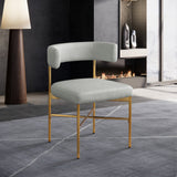 Rivage Dining Chair Set of 2 - Elegant Linen Upholstery with Brushed Gold Frame for Stylish Dining