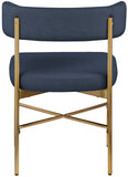 Rivage Dining Chair Set of 2 - Elegant Linen Upholstery with Brushed Gold Frame for Stylish Dining