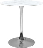Tulip Contemporary Counter Height Table with Elegant Faux Marble Top for Stylish Small Spaces
