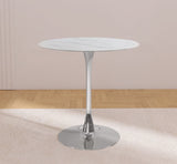 Tulip Contemporary Counter Height Table with Elegant Faux Marble Top for Stylish Small Spaces