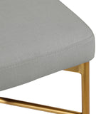 Rivage Stool Set of 2 - Elegant Linen Upholstered Counter Stools with Gold Frame for Modern Dining