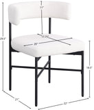 Rivage Dining Chairs - Elegant Linen Upholstered Stools with Matte Black Frame for Modern Homes