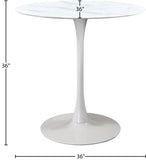 Tulip Contemporary Counter Height Table with Elegant Faux Marble Top for Stylish Small Spaces