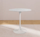 Tulip Contemporary Counter Height Table with Elegant Faux Marble Top for Stylish Small Spaces