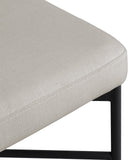 Rivage Stool Set of 2 - Elegant Linen Upholstered Bar Stools with Matte Black Metal Frame Comfort