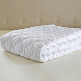 Silky-Soft Wool-Filled Quilted Bedding Blanket, White