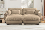 CLOUDIES 94" Loveseat with 2 Ottomans