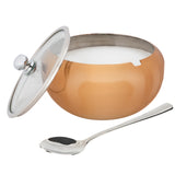 Kook Large Stainless Steel Sugar Bowl, Lid & Spoon
