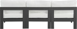 Nizuc - Outdoor Patio 3 Seat Armless Modular Sofa With Gray Frame