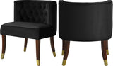 Perry Contemporary Dining Chair Set of 2 - Plush Comfort with Elegant Button Tufting & Gold Accents