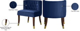 Perry Contemporary Dining Chair Set of 2 - Plush Comfort with Elegant Button Tufting & Gold Accents