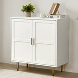 2-Door Storage Cabinet, Modern Wood Credenza with Shelves
