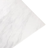 Carlton Modern White Dining Table with Chrome Stainless Steel Base – Elegant Stone Top for 6