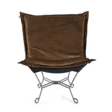 Scroll Puff Rocker Bella Chocolate Titanium Frame