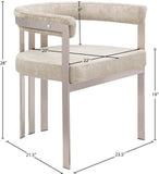 Marcello Dining Chair Set of 2 - Contemporary Velvet Seating with Durable Chrome Frame for Modern Homes