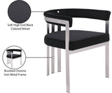 Marcello Dining Chair Set of 2 - Contemporary Velvet Seating with Durable Chrome Frame for Modern Homes
