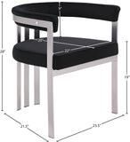 Marcello Dining Chair Set of 2 - Contemporary Velvet Seating with Durable Chrome Frame for Modern Homes
