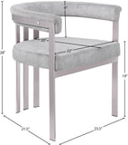 Marcello Dining Chair Set of 2 - Contemporary Velvet Seating with Durable Chrome Frame for Modern Homes