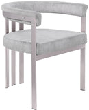 Marcello Dining Chair Set of 2 - Contemporary Velvet Seating with Durable Chrome Frame for Modern Homes
