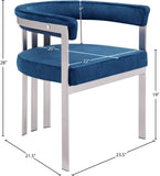 Marcello Dining Chair Set of 2 - Contemporary Velvet Seating with Durable Chrome Frame for Modern Homes