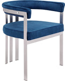 Marcello Dining Chair Set of 2 - Contemporary Velvet Seating with Durable Chrome Frame for Modern Homes