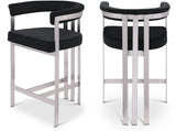 Marcello Counter Stool Set of 2 - Elegant Velvet Seating with Durable Chrome Frame for Modern Homes