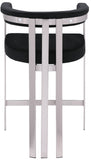 Marcello Counter Stool Set of 2 - Elegant Velvet Seating with Durable Chrome Frame for Modern Homes