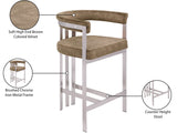 Marcello Counter Stool Set of 2 - Elegant Velvet Seating with Durable Chrome Frame for Modern Homes