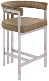 Marcello Counter Stool Set of 2 - Elegant Velvet Seating with Durable Chrome Frame for Modern Homes