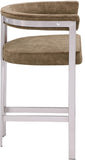 Marcello Counter Stool Set of 2 - Elegant Velvet Seating with Durable Chrome Frame for Modern Homes