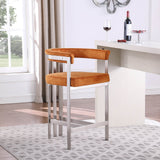 Marcello Counter Stool Set of 2 - Elegant Velvet Seating with Durable Chrome Frame for Modern Homes