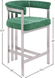 Marcello Counter Stool Set of 2 - Elegant Velvet Seating with Durable Chrome Frame for Modern Homes