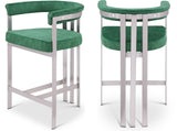 Marcello Counter Stool Set of 2 - Elegant Velvet Seating with Durable Chrome Frame for Modern Homes