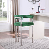 Marcello Counter Stool Set of 2 - Elegant Velvet Seating with Durable Chrome Frame for Modern Homes