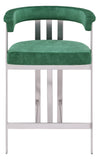 Marcello Counter Stool Set of 2 - Elegant Velvet Seating with Durable Chrome Frame for Modern Homes