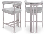 Marcello Counter Stool Set of 2 - Elegant Velvet Seating with Durable Chrome Frame for Modern Homes