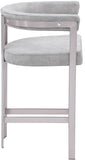 Marcello Counter Stool Set of 2 - Elegant Velvet Seating with Durable Chrome Frame for Modern Homes
