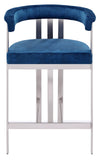Marcello Counter Stool Set of 2 - Elegant Velvet Seating with Durable Chrome Frame for Modern Homes