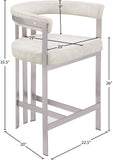 Marcello Counter Stool Set of 2 - Elegant Velvet Seating with Durable Chrome Frame for Modern Homes