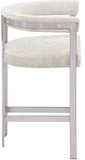 Marcello Counter Stool Set of 2 - Elegant Velvet Seating with Durable Chrome Frame for Modern Homes