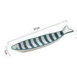 Hand Printed Fish Ceramic Plate for Dining